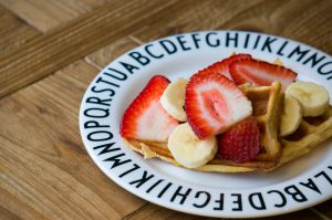 Wafels met fruit ontbijtrecept