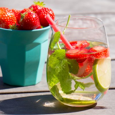 aardbei, limoen en munt fruitwater (Babies KItchen)