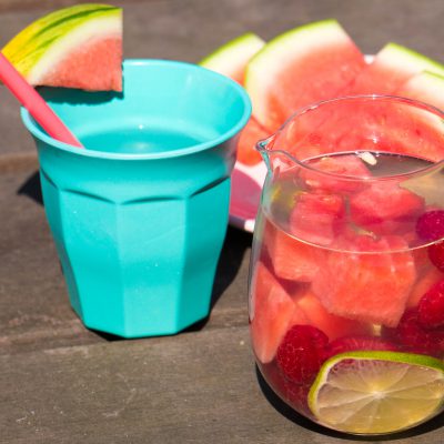 watermeloen, framboos en limoen fruitwater recept Babies Kitchen