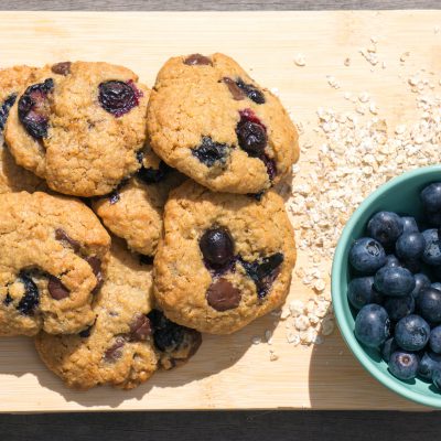Blauwe bes havermoutkoekjes