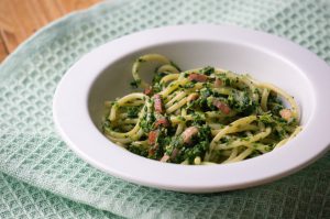 recept Spinazie Bacon Spaghetti (Babies Kitchen.com)