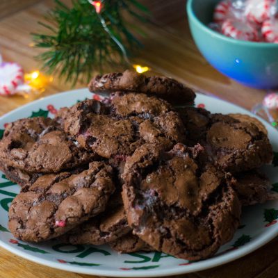 Peppermint Chocolate Chip Brookies