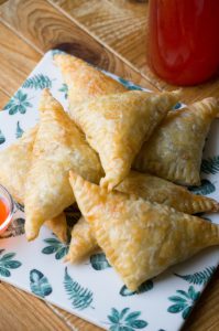 hapje kip perzik pastei (Babies Kitchen)