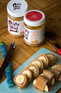 recept - pindakaas fruit sushi