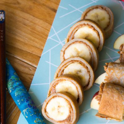 pindakaas fruit pindakaas fruit sushi recept van Kidshoekje.nl