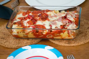 pizza pasta schotel kinderrecept