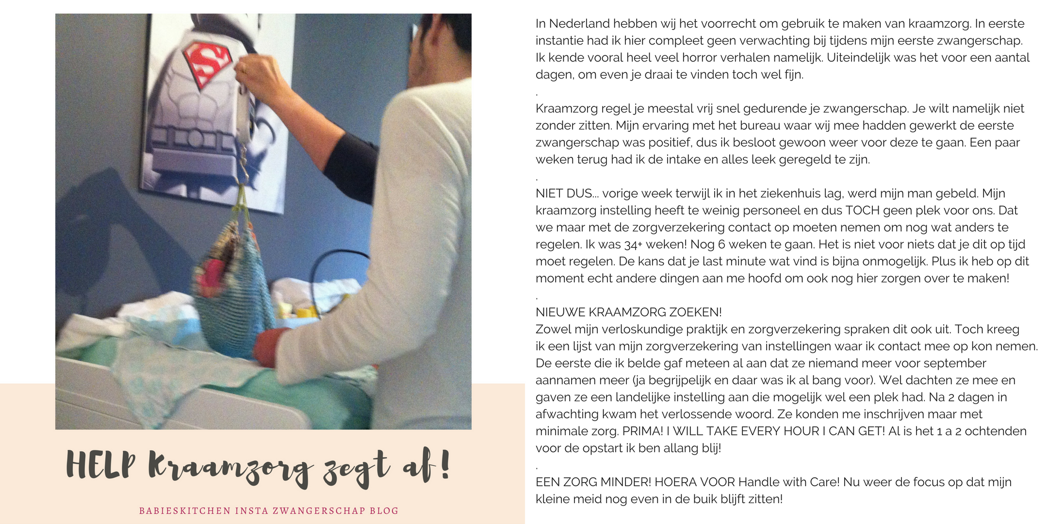 Insta blog augustus 2018: help mijn kraamzorg zegt af | Babies Kitchen zwangerschap blog 