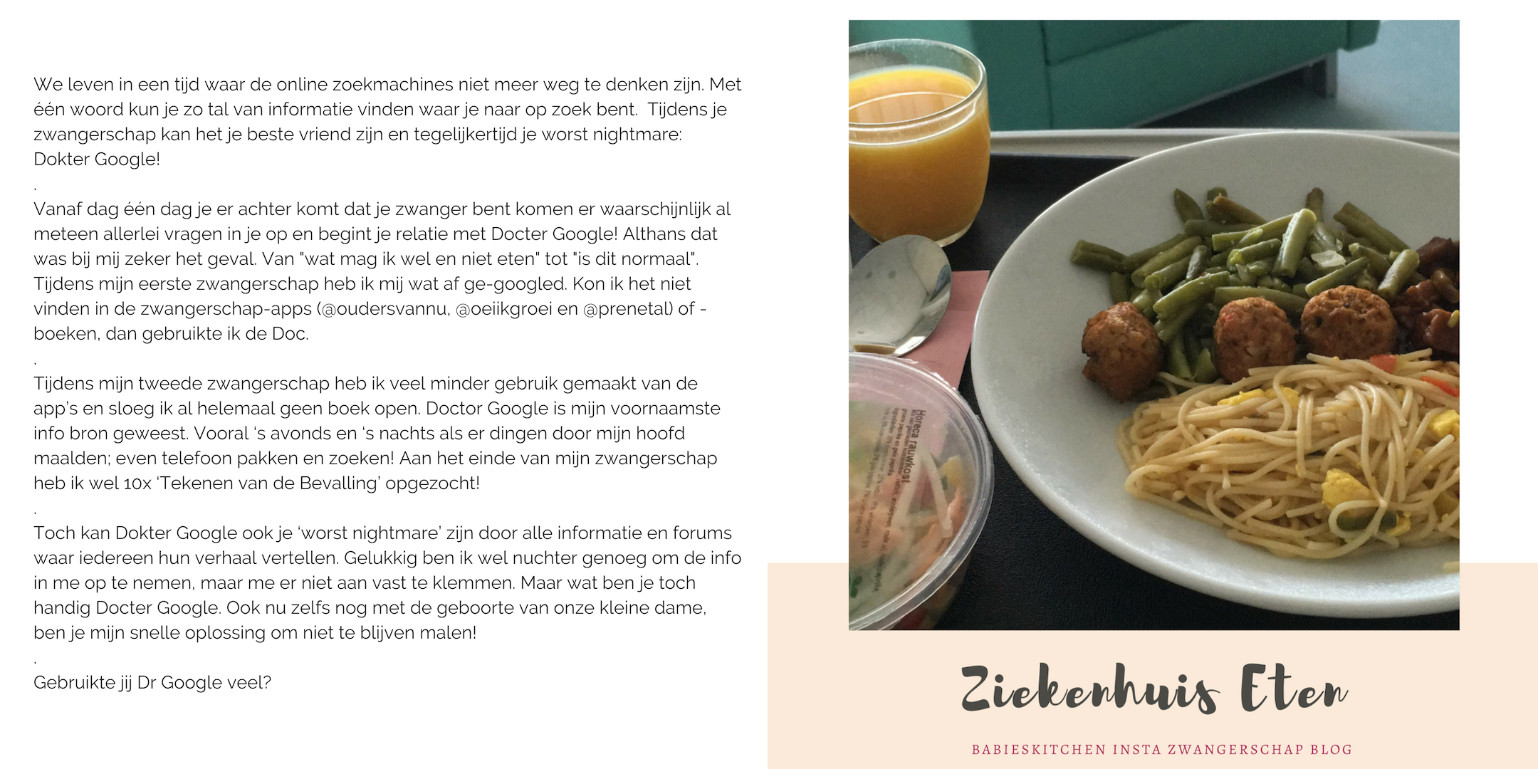 INSTA BLOG Oktober 2018 - Ziekenhuis eten | Babies Kitchen