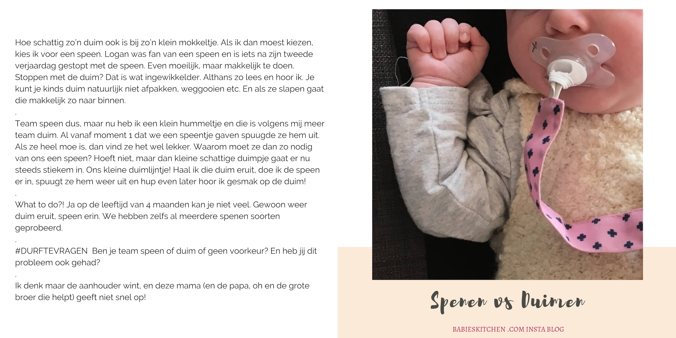 Insta blog februari 2019 - speen vs duim | Babies Kitchen