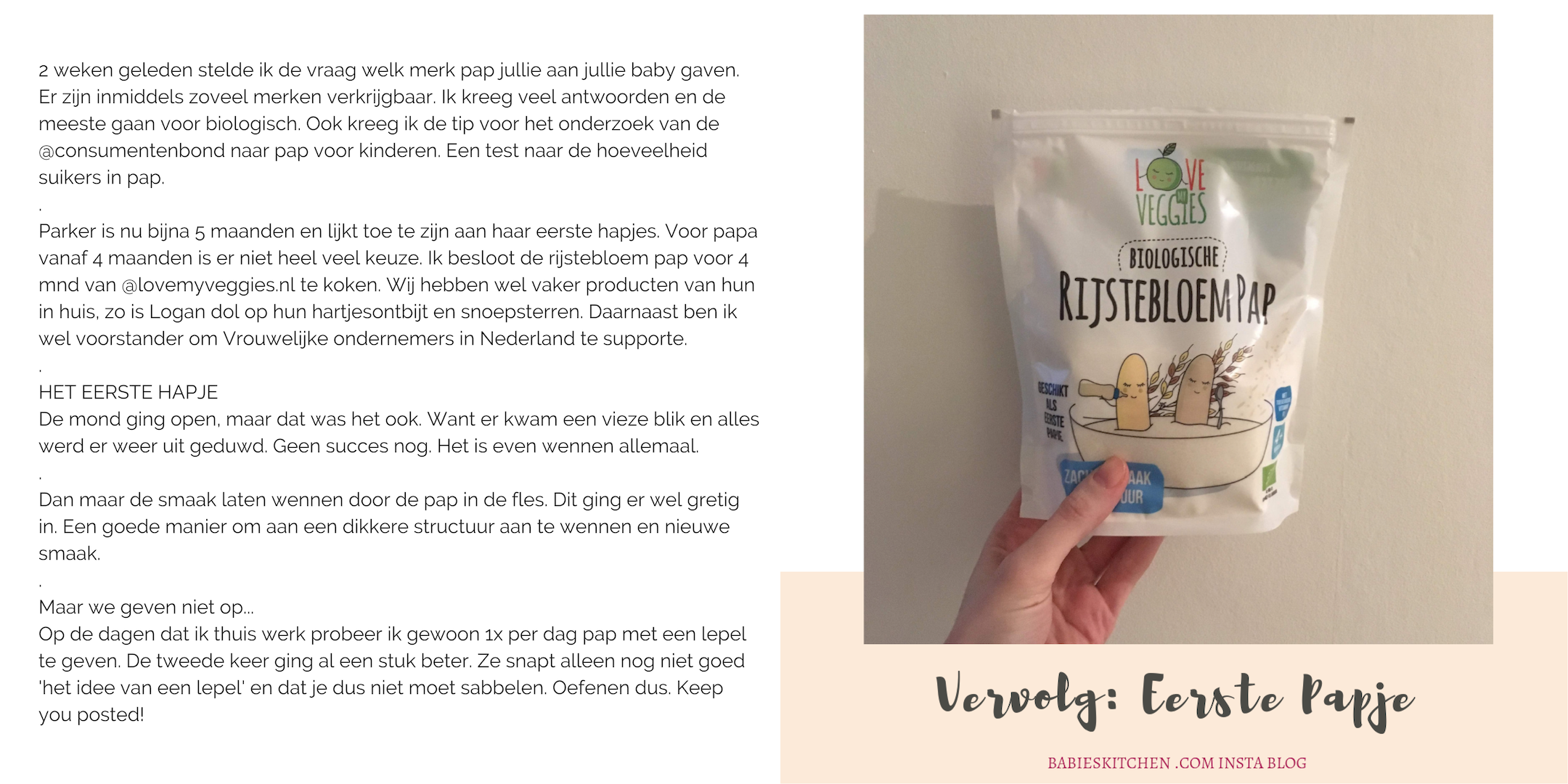 Insta blog februari 2019 - Eerste Papje deel 2| Babies Kitchen
