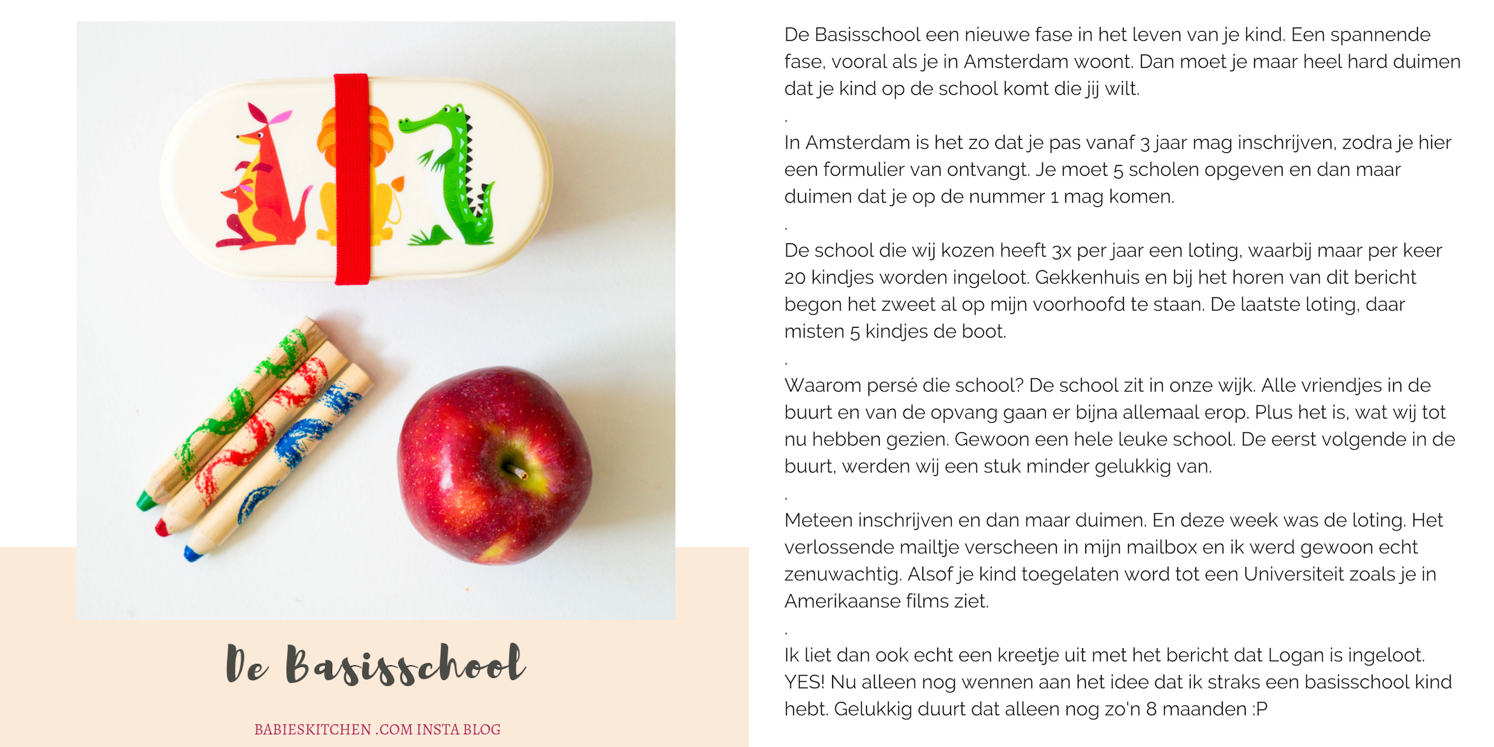 INSTA BLOG Maart 2019 - basisschool | Babies Kitchen