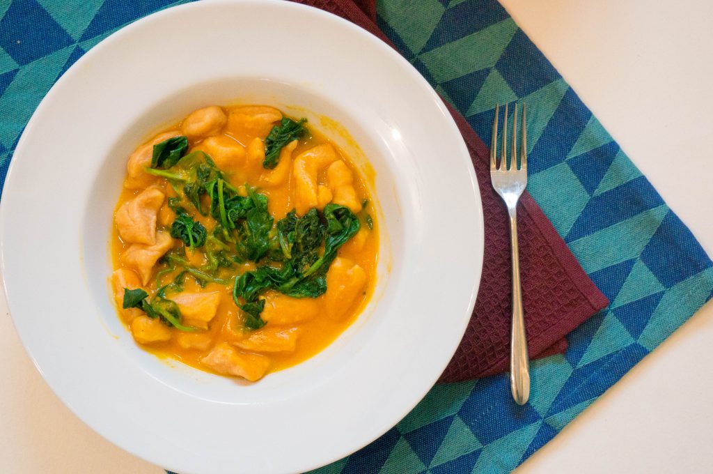 Gnocchi met Pompoensaus & Spinazie | Babies Kitchen