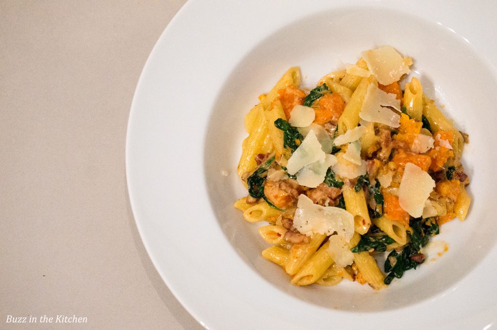 Pompoen Penne met Bacon | Buzz in the Kitchen