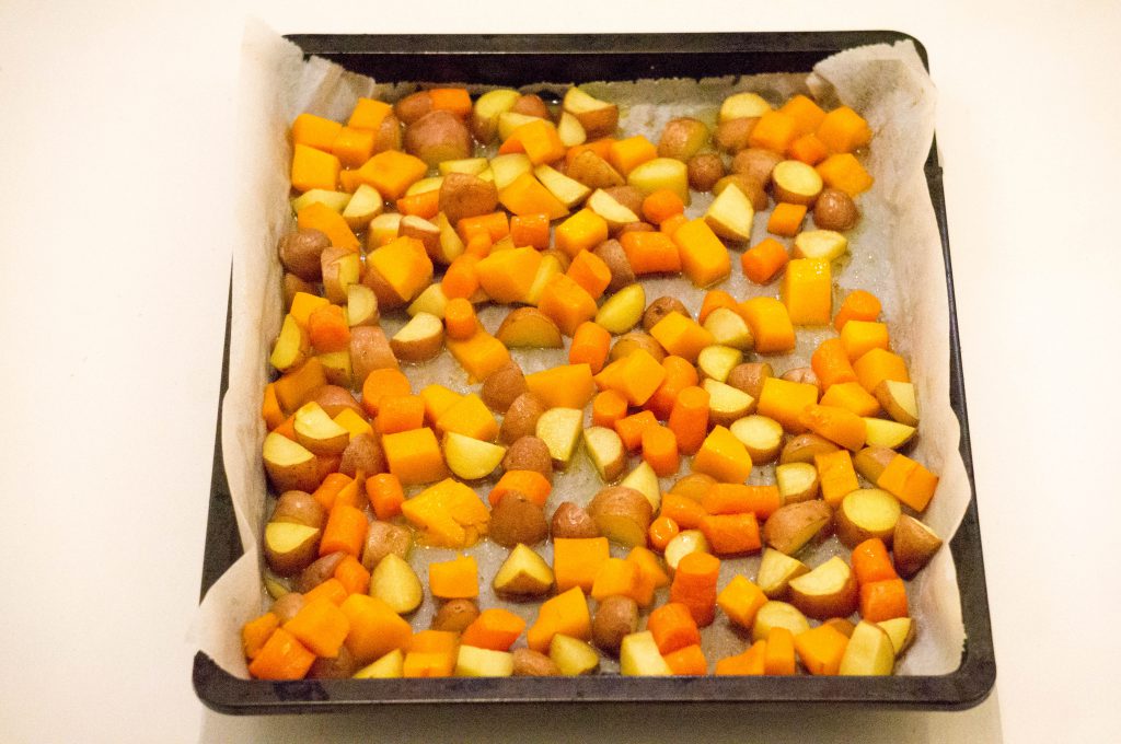 Pompoen met Wortel en Aardappel Traybake | Babies Kitchen