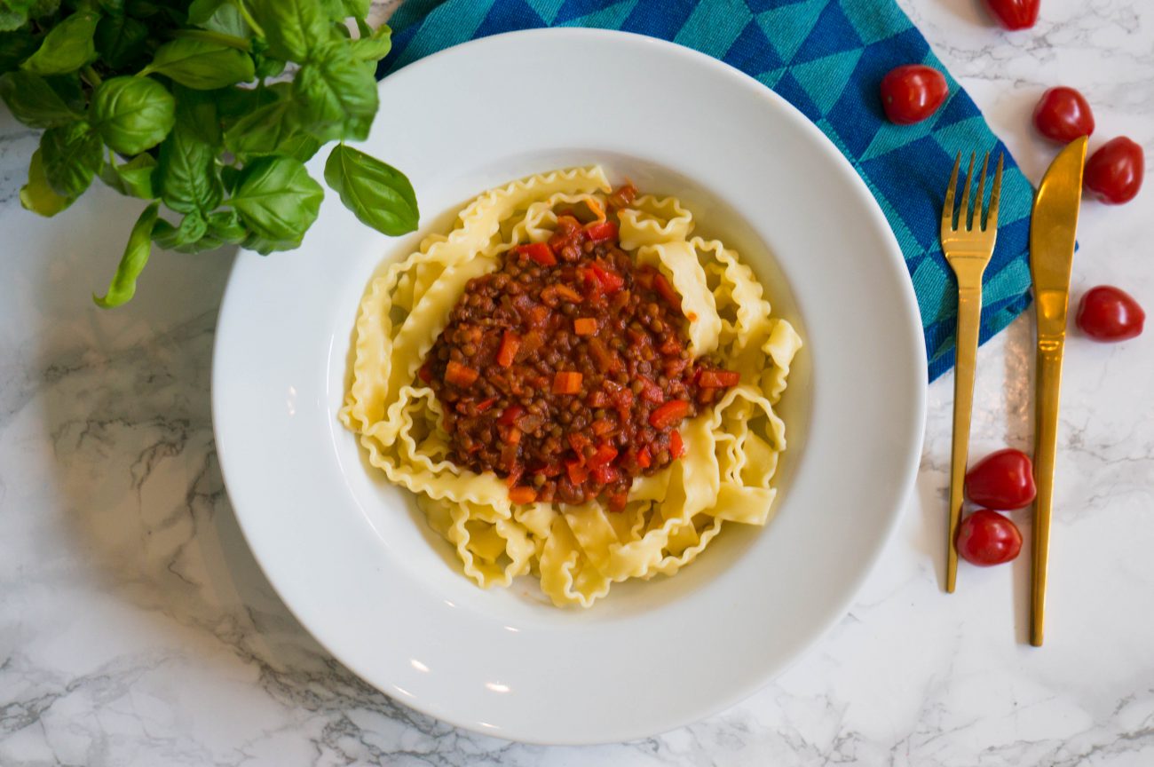 Vegetarische ragù met Pasta