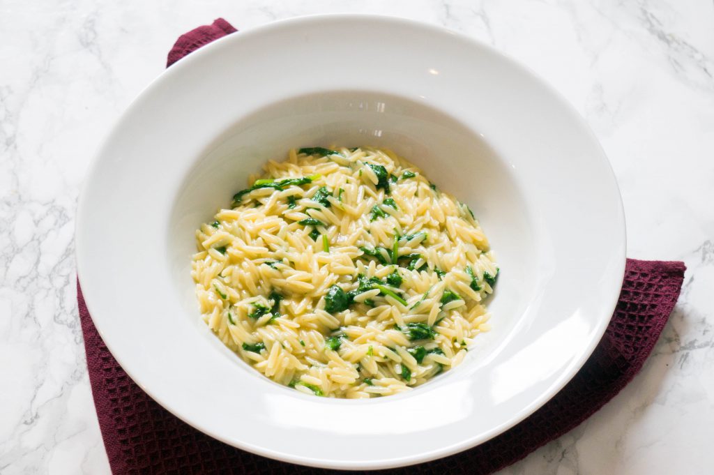 Spinazie Parmezaan Orzo | Kidshoekje