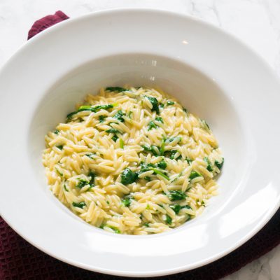 Spinazie Parmezaan Orzo | Kidshoekje
