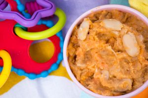 zoete aardappel met witte bonen