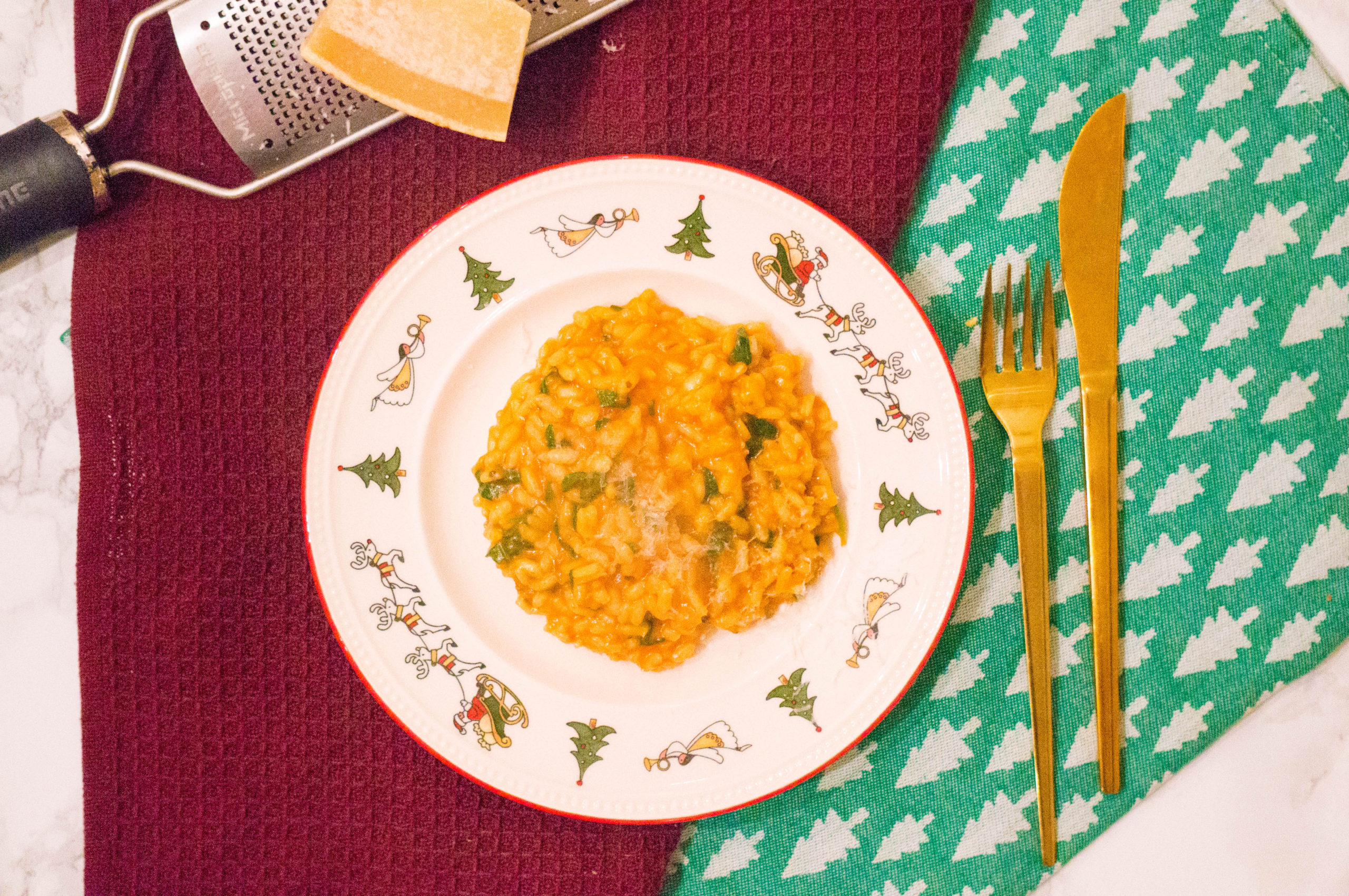 Kerstmis Risotto met Tomaat en Spinazie - Kidshoekje