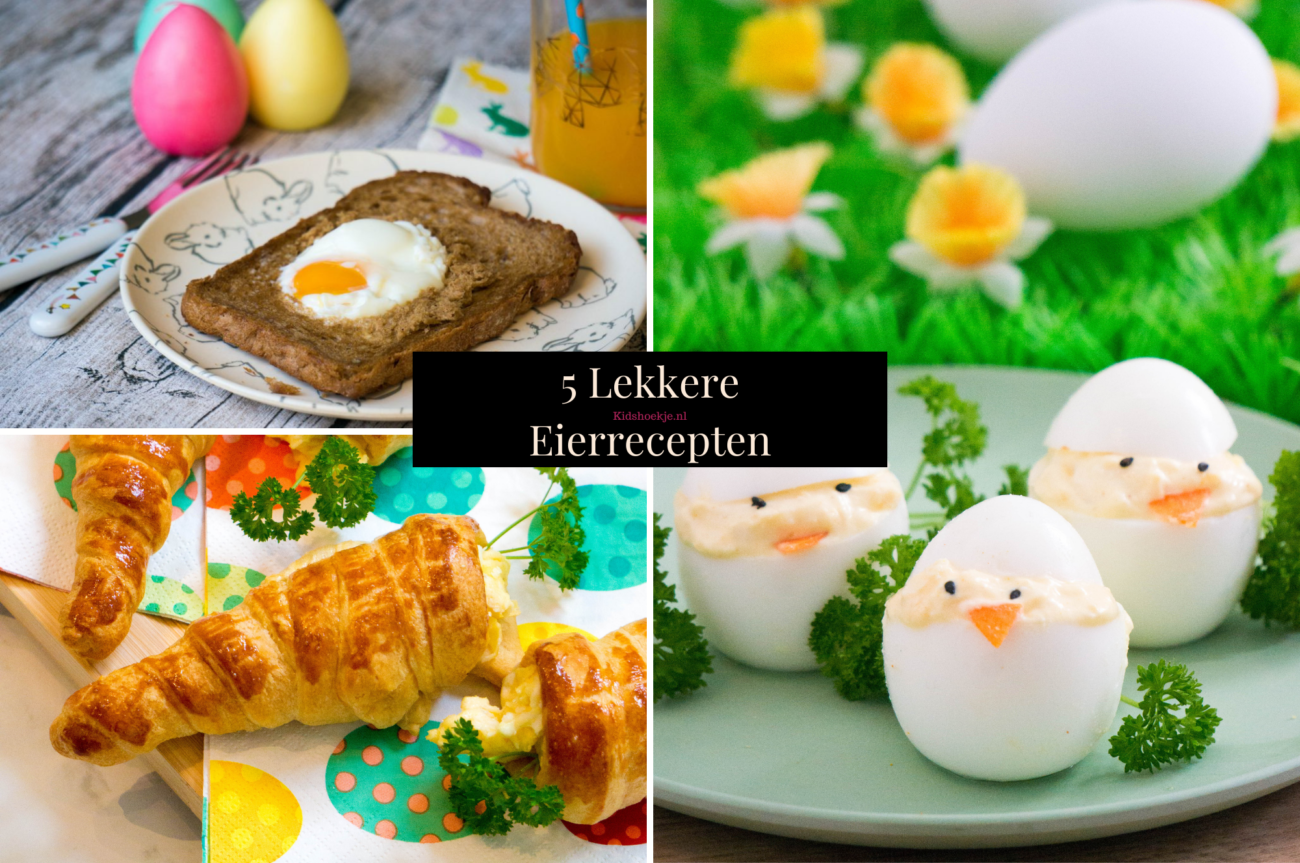 Een lijst Nederlandse recepten met ei die ook leuk zijn voor kinderen met Pasen.