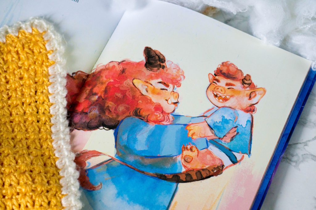Monster is Bnag in Bed Illustratie van Kinderboek. 