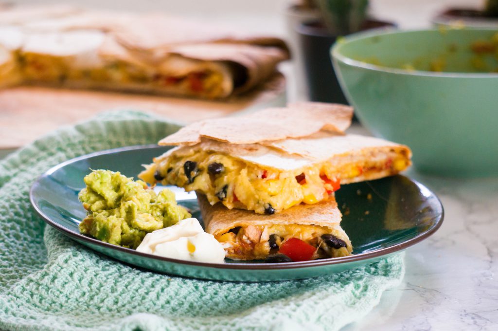 Vegetarische Quesadilla's uit de oven recept