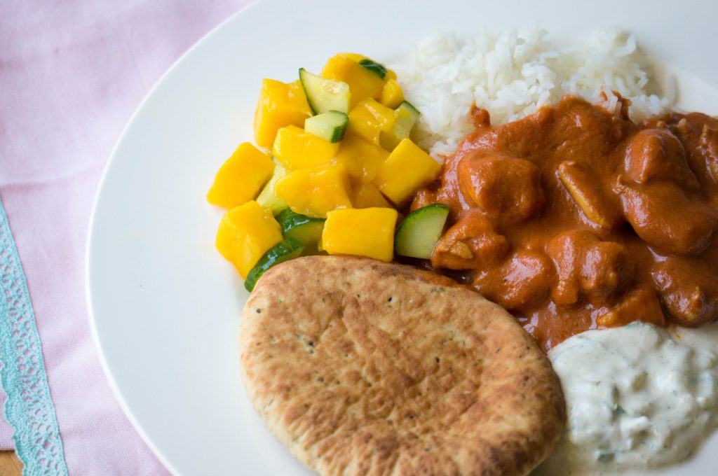 Butter Chicken met Rijst en mango salade Recepthoekje.nl