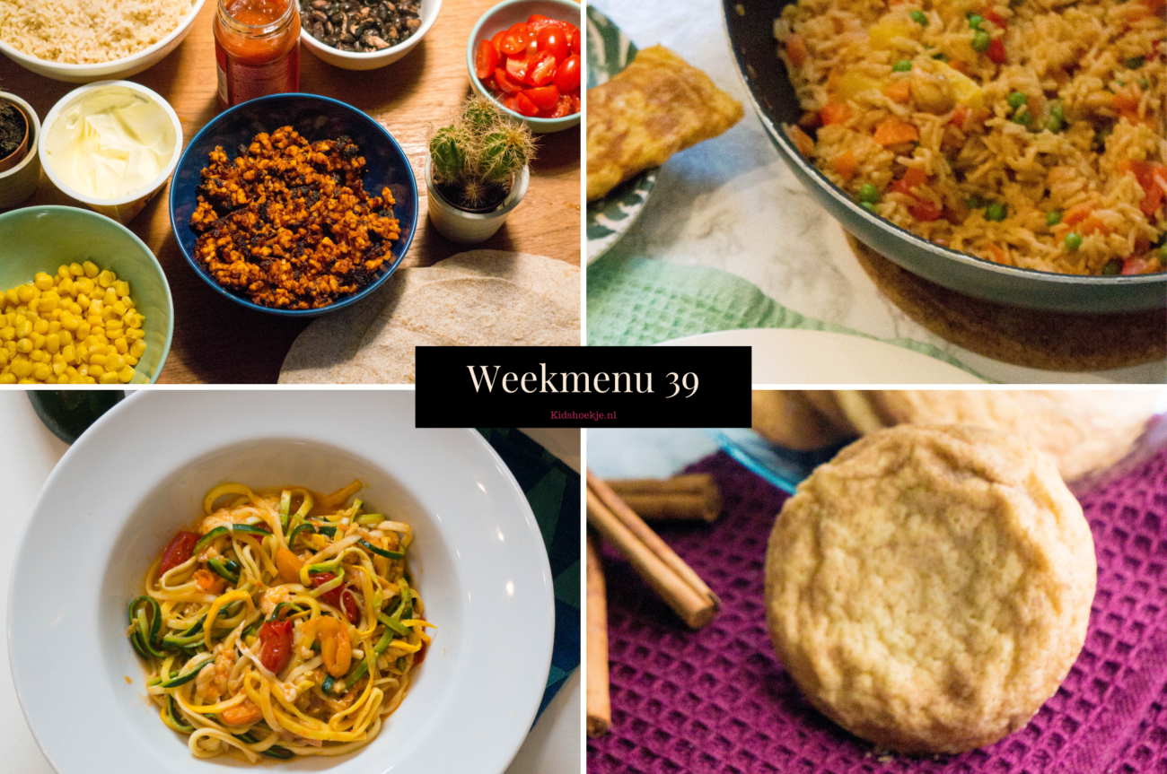 Weekmenu 39 van Kidshoekje.nl met Makkelijke en Snelle Recepten