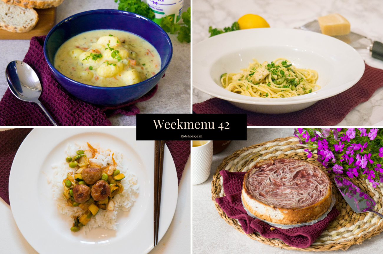 Weekmenu 42 met Makkelijke en Snelle Recepten van Kidshoekje