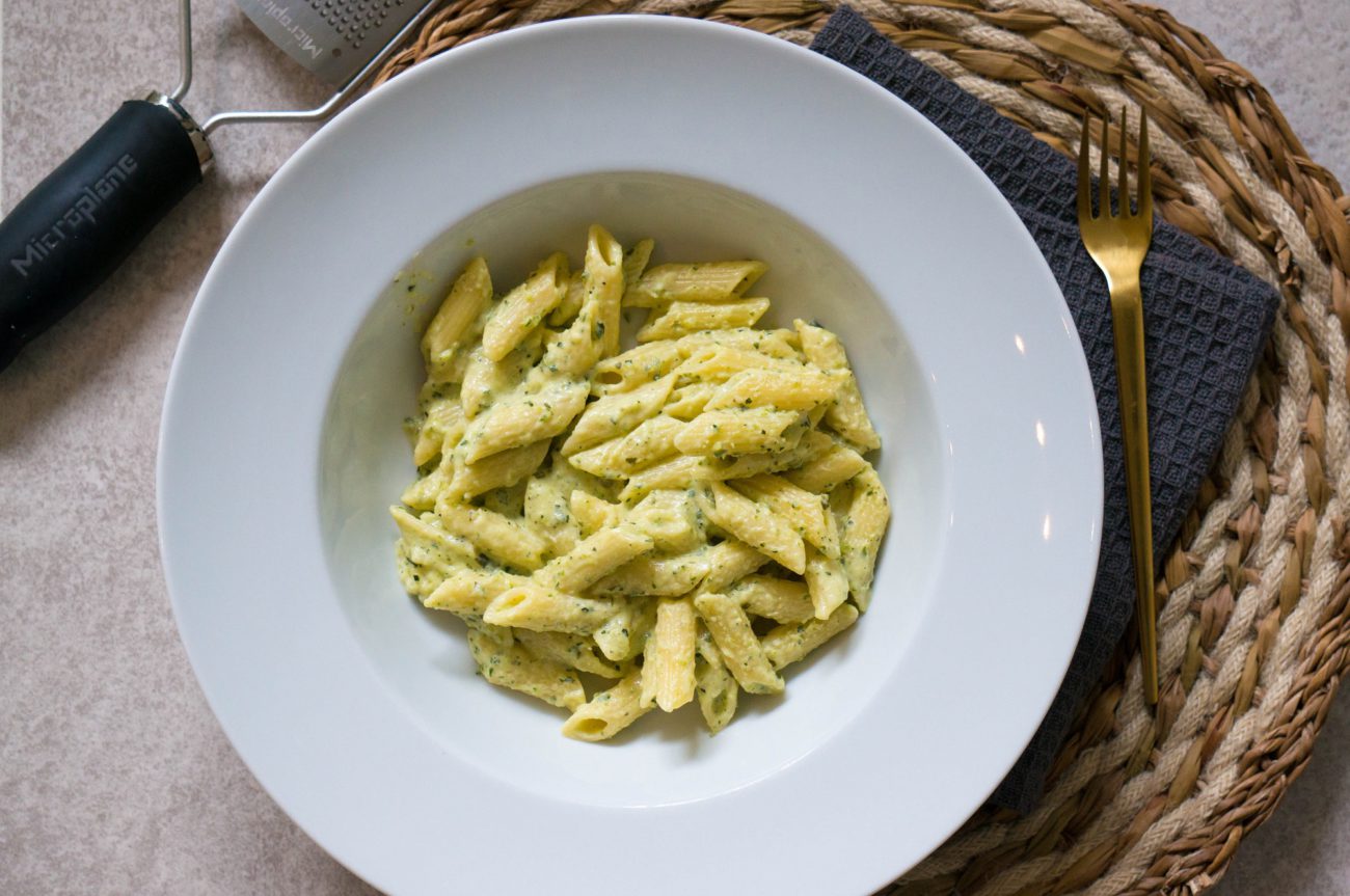 Courgette roomsaus pasta
