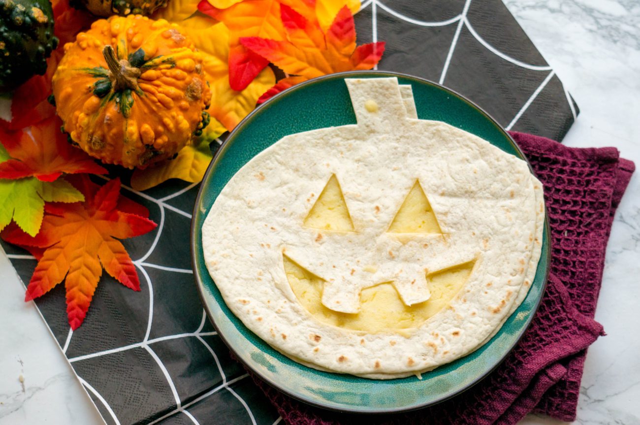 Jack-o-lantern Quesadilla