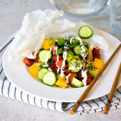 Gemarineerde Watermeloen Komkommer Avocado Salade - Kidshoekje.nl