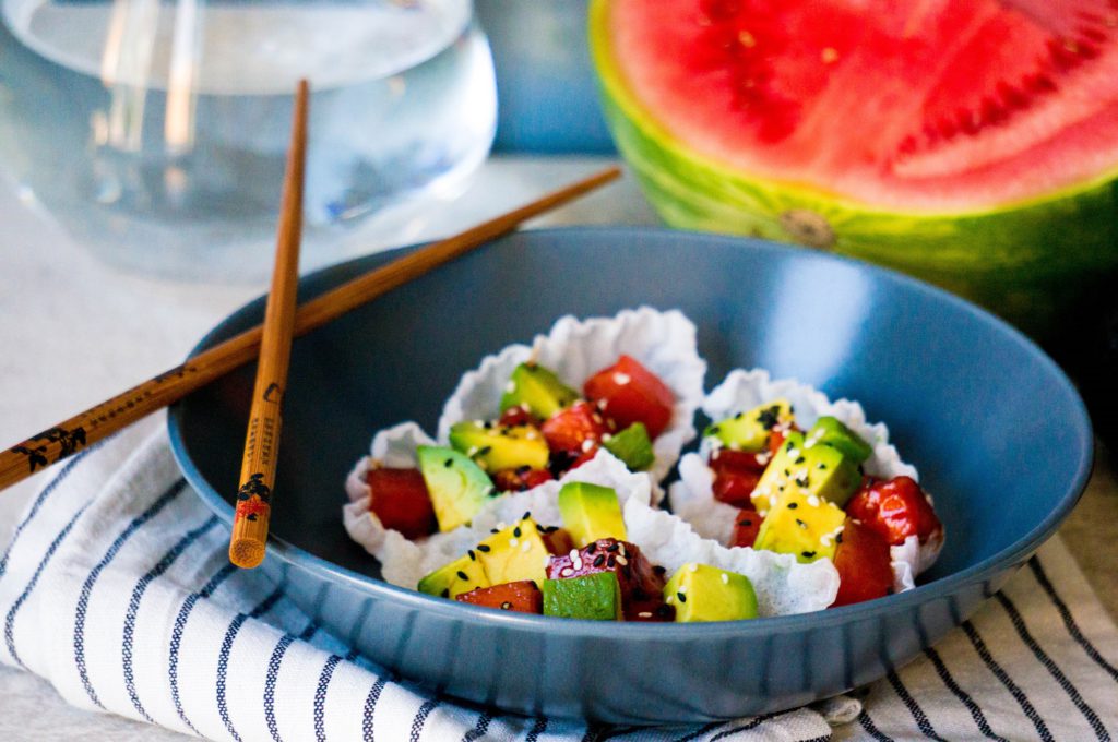 Rijst Papier met Watermeloen Avocado Salade - Kidshoekje.nl