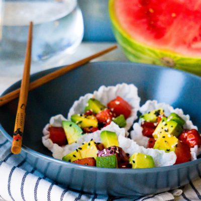 Rijst Papier met Watermeloen Avocado Salade - Kidshoekje.nl