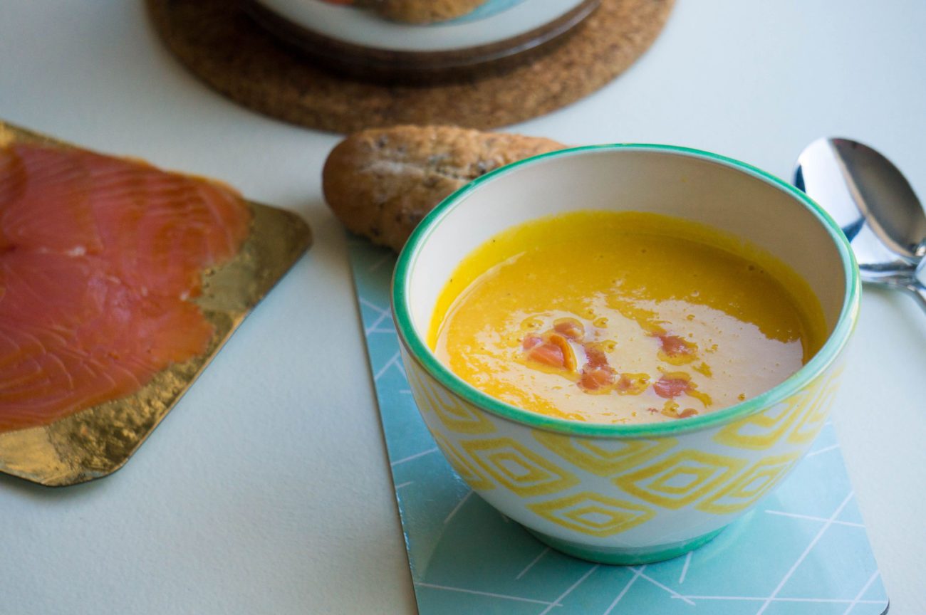Pompoensoep met Gerookte Zalm