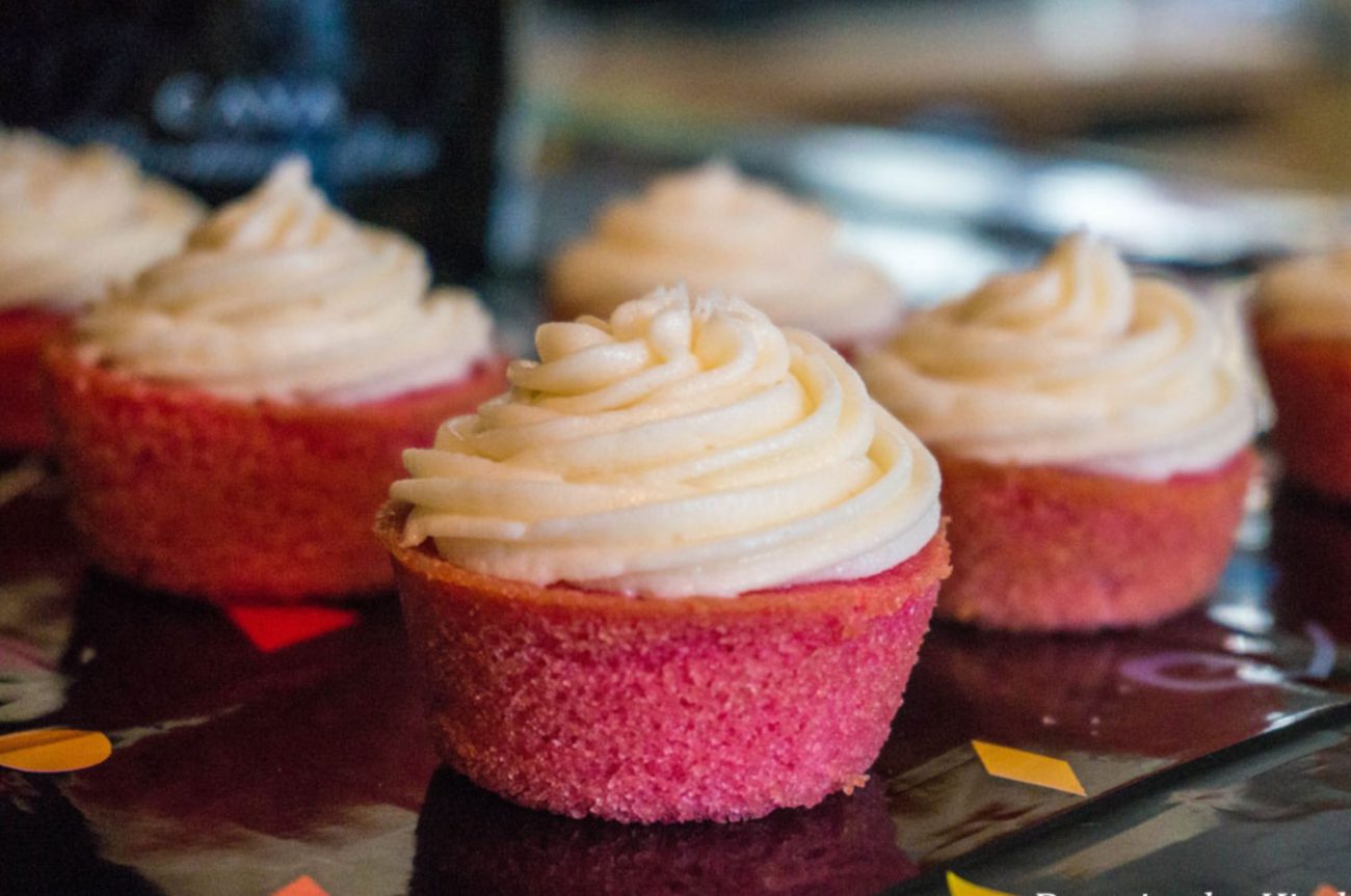 Pink Berry Champagne Cupcakes
