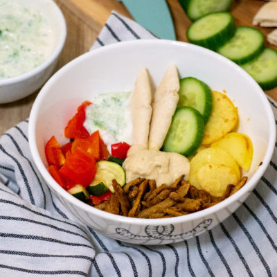 Griekse Aardappel Gyros Bowl - kidshoekje.nl
