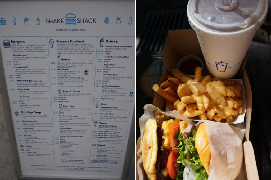 Menu Shake Shack NYC - Kidshoekje.nl
