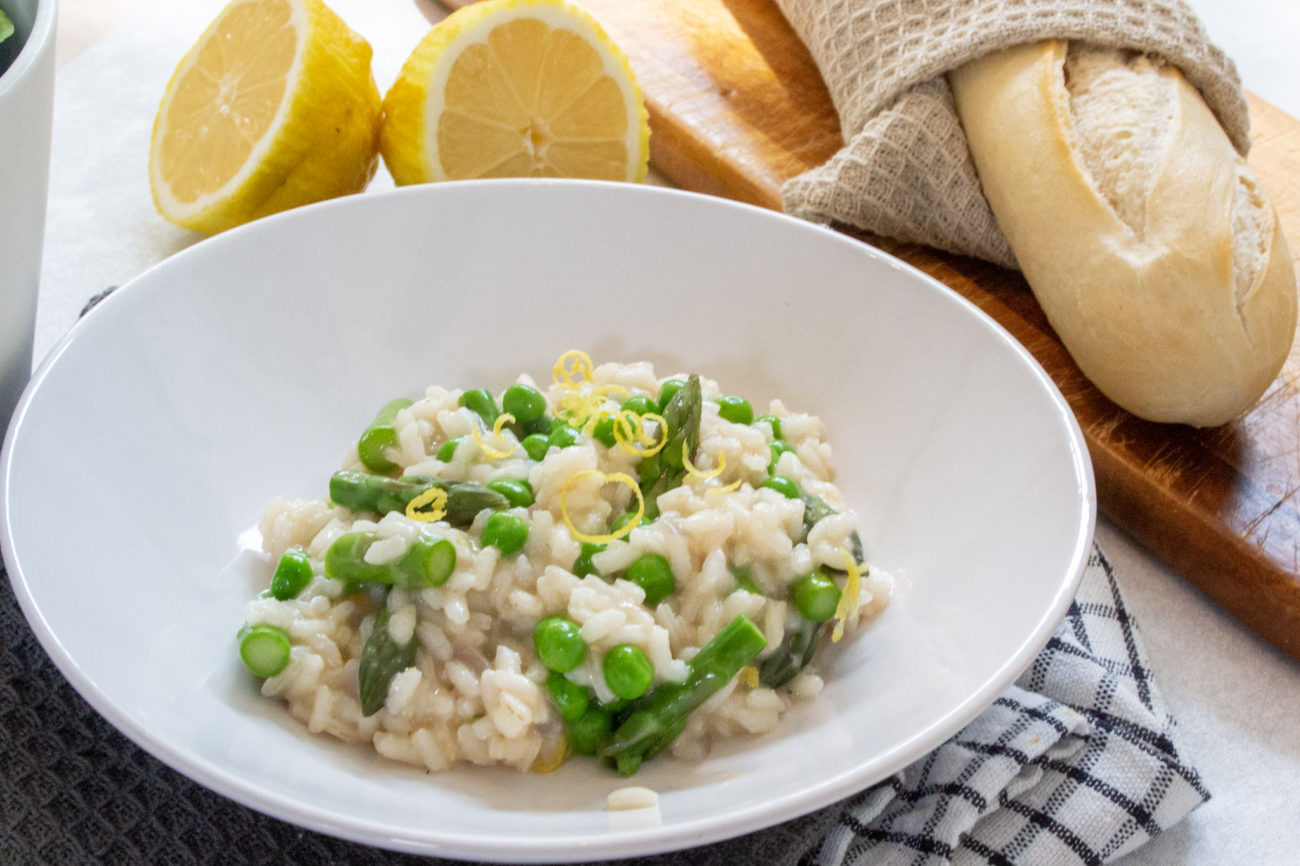 Risotto met Groene Asperges en Doperwten