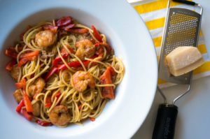 Cajun Garnalen Spaghetti - Kidshoekje.nl