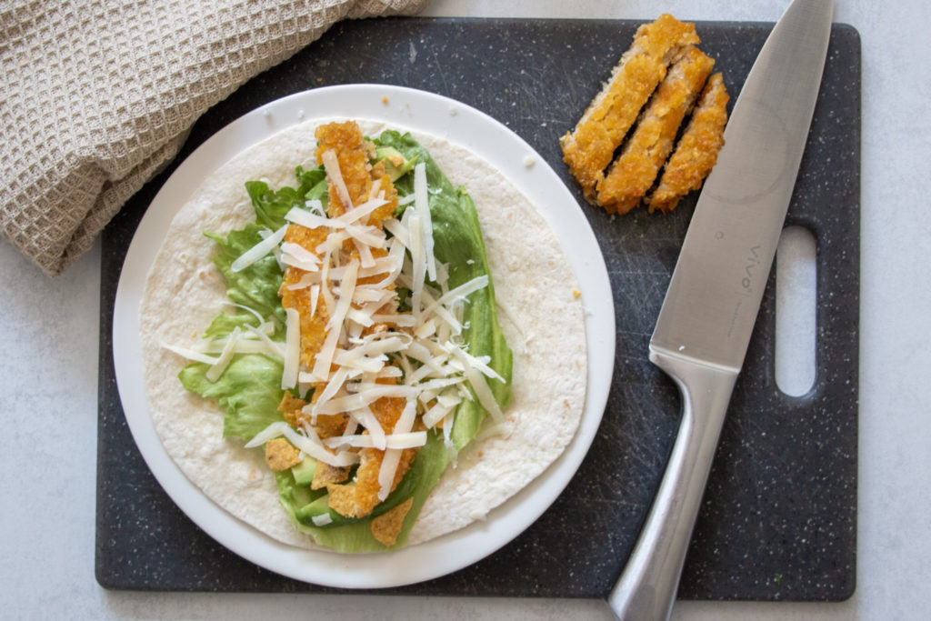 Vegetarische Caesar Salade Wrap - Kidshoekje.nl