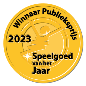 Logo Gouden Publieksprijs Speelgoed van het Jaar 2023 (Afb Media Tornado)