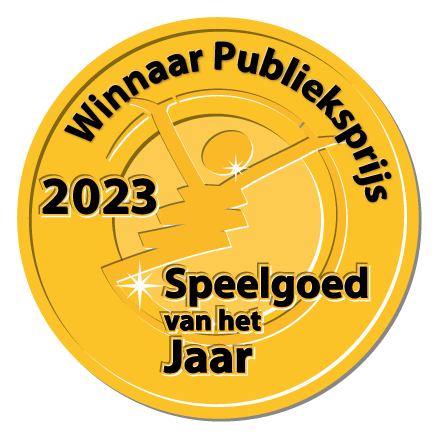 Logo Gouden Publieksprijs Speelgoed van het Jaar 2023 (Afb Media Tornado)