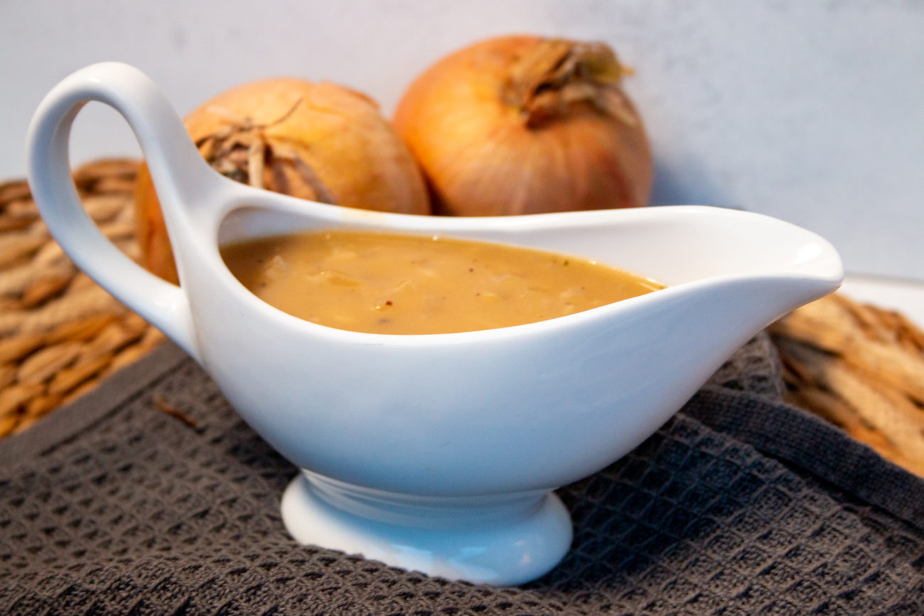 Vegetarische Uien Jus