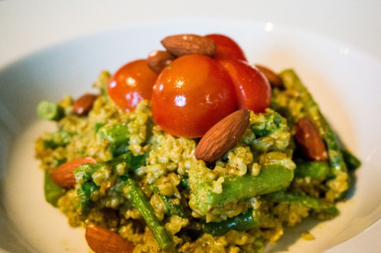 Freekeh Amandel Pesto