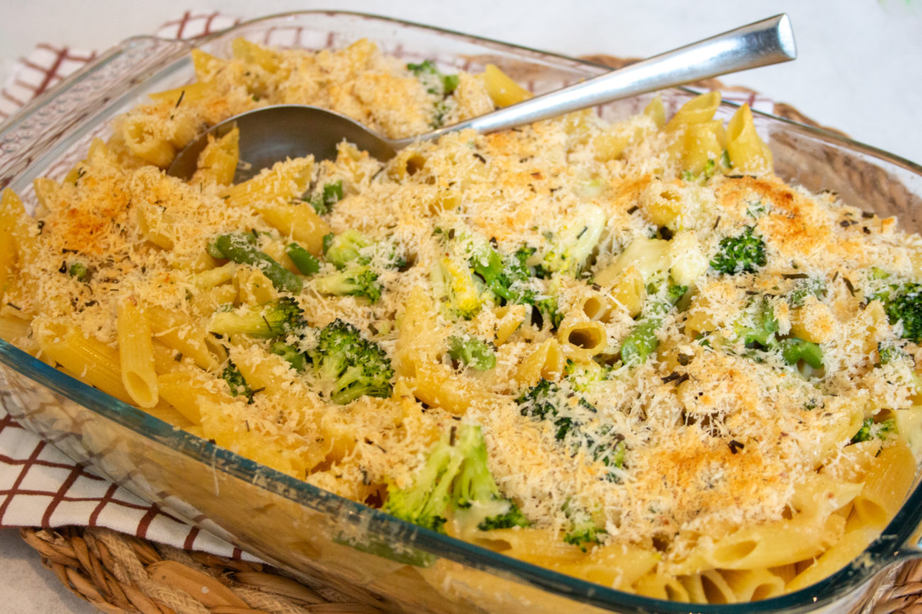 Pasta Ovenschotel met Broccoli en Sperziebonen