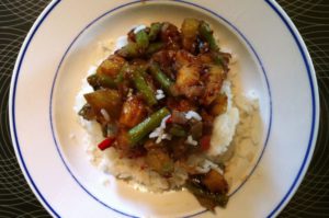 Sweet & Spicy Aubergine met rijst - Kidshoekje.nl