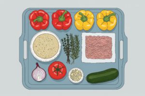 Paprinoa Gevulde paprika’s met quinoa en kip - Kidshoekje.nl