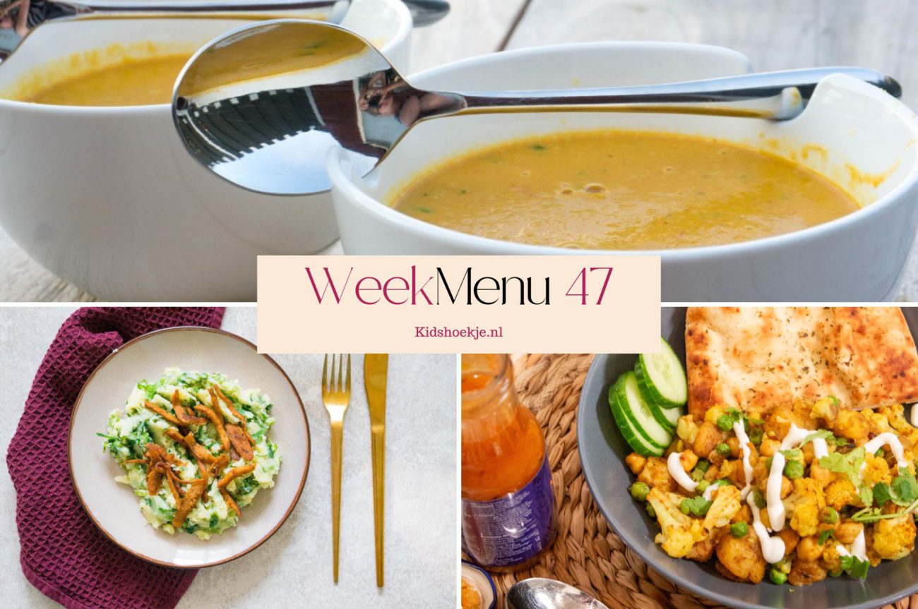 Weekmenu 47 met makkelijke en kindvriendelijke recepten voor een drukke week