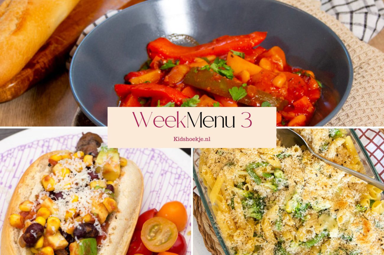 Weekmenu 3 - 2026 - Kidshoekje.nl